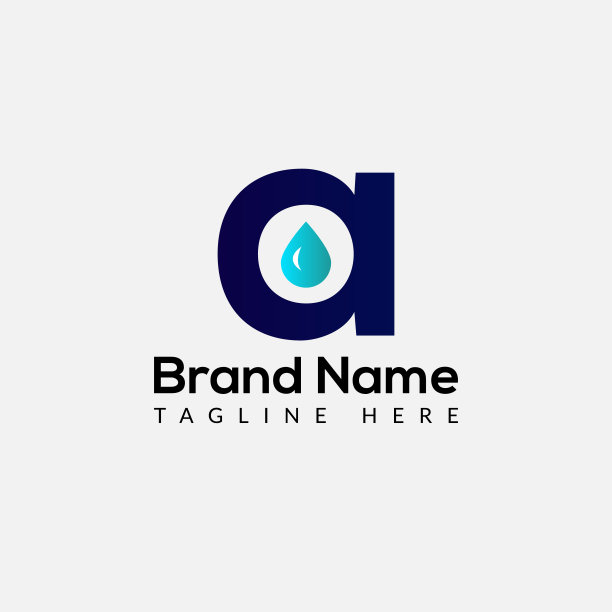 在字母A模板上删除Logo。水滴在一个字母上，最初的水滴符号概念图片下载