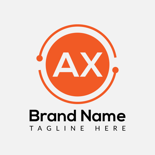 摘要AX字母现代初始字母标志设计图片下载
