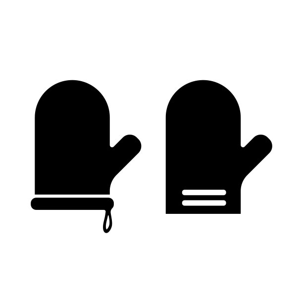 烤箱手套米特矢量图标插图剪影图片下载