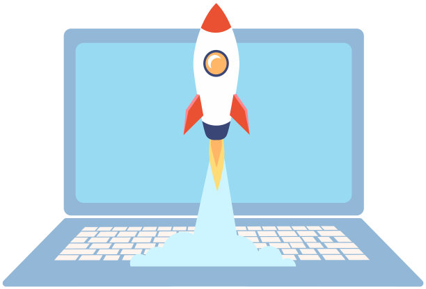 火箭，显示器上的启动符号。启动项目，推出新计划，在线商业理念图片下载