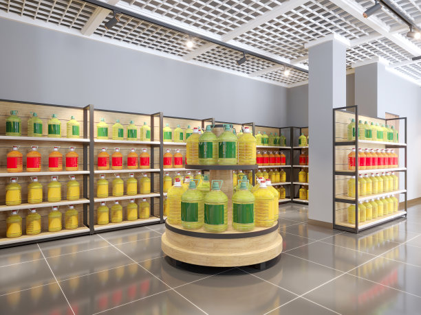 三维渲染的杂货店和超市商店图片下载