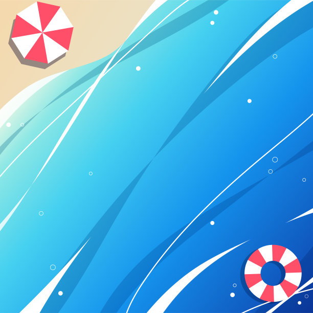 美丽的大海和沙滩的插图图片下载