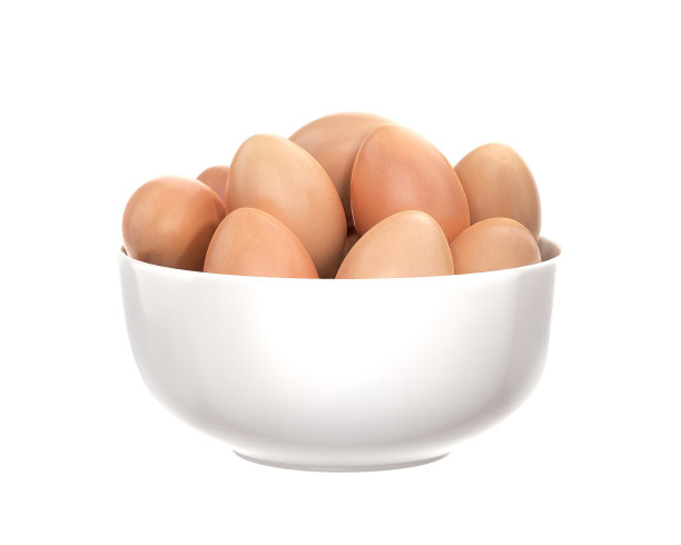 白色的盛有鸡蛋的碗图片下载