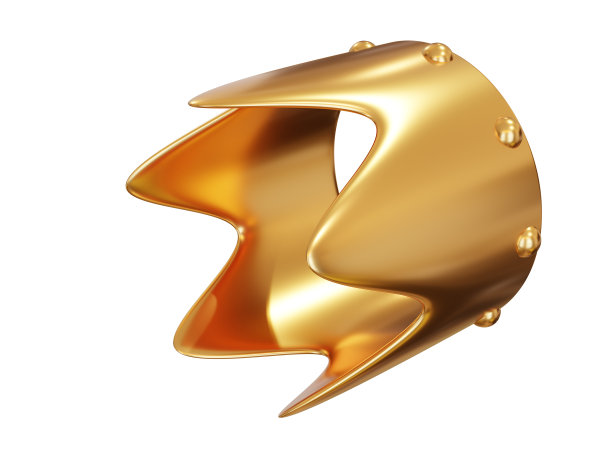 金色卡通皇冠。3 d渲染。图片下载