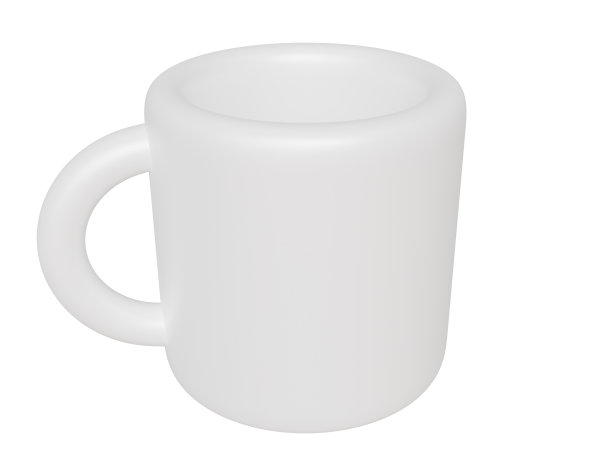白色卡通杯。三维渲染图片下载