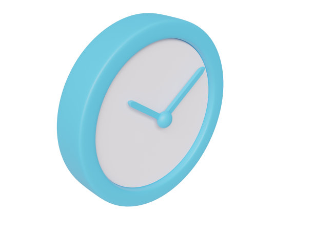蓝色卡通钟。3 d渲染。图片下载
