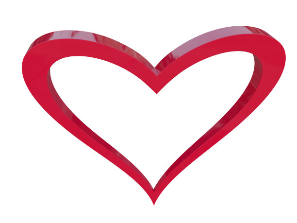 可爱的红心。3 d渲染。图片下载