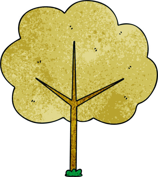 手绘古怪的卡通树图片下载