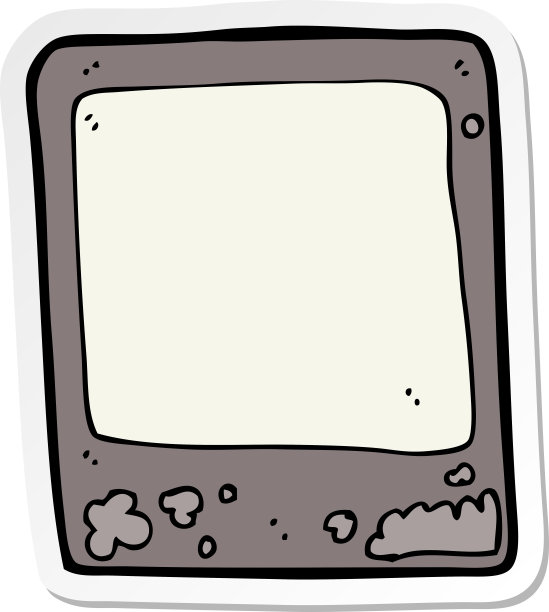 一张卡通旧照片的贴纸图片下载