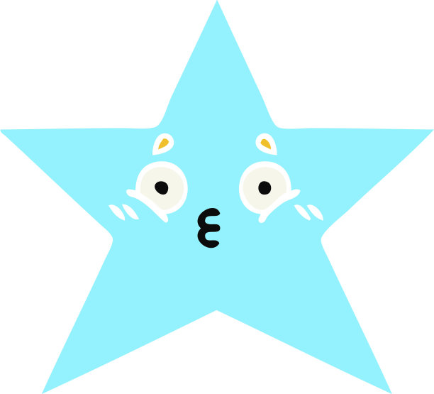 平面彩色复古卡通的一条星鱼图片下载