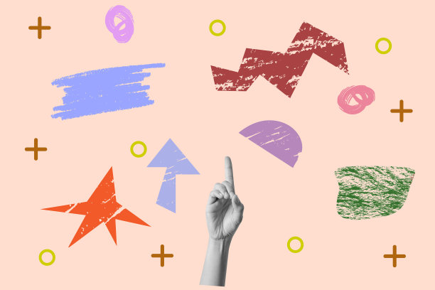 造型抽象新潮风格矢量背景和各种孤立的集合。图片下载