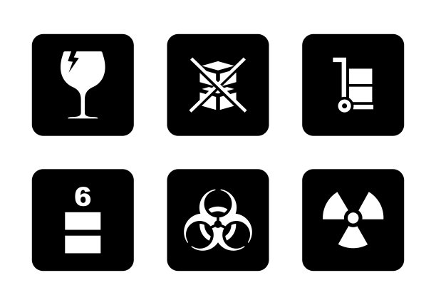 纸板包装图标集矢量插图图片下载