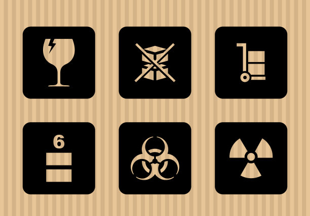 纸板包装图标集矢量插图图片下载