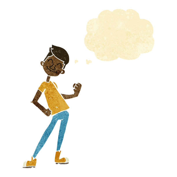 用思想泡泡庆祝男人的卡通图片下载