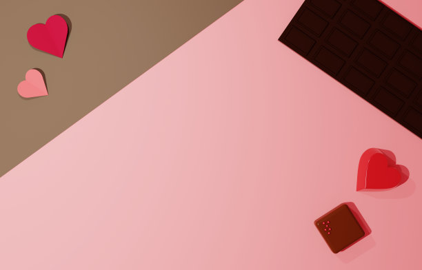 一组巧克力的3D图像图片下载