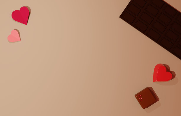 一组巧克力的3D图像图片下载