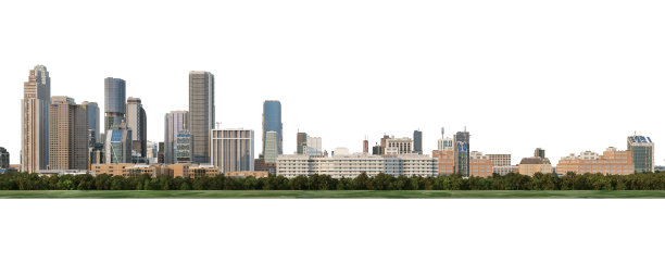 在白色背景上3d渲染全景城市视图图片下载