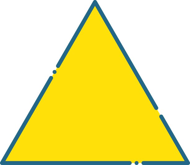 简单的蓝色线和黄色三角形插图用虚线/插图材料绘制(矢量插图)图片下载