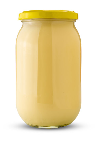 蛋黄酱在玻璃罐中图片下载