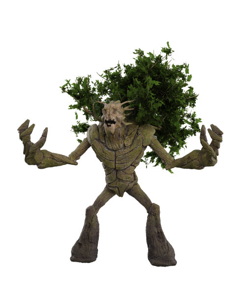 奇幻树怪神话童话中的森林生物。3D渲染隔离。图片下载