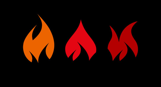 火焰，就位。平面矢量插图孤立在白色上图片下载