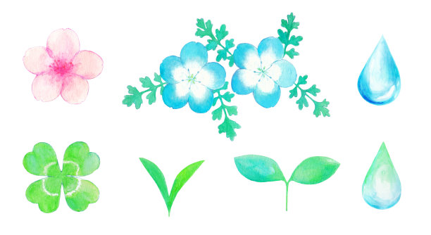 插图材料与春天的形象图片下载