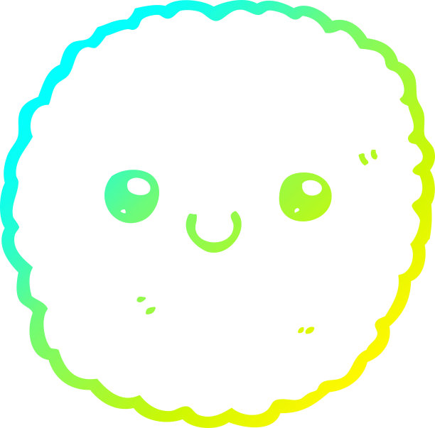 冷梯度线绘制的卡通饼干图片下载