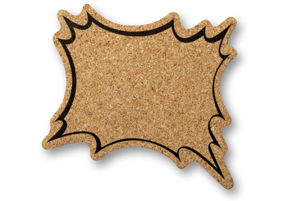 白色背景上的软木制成的愤怒的言语气泡图片下载