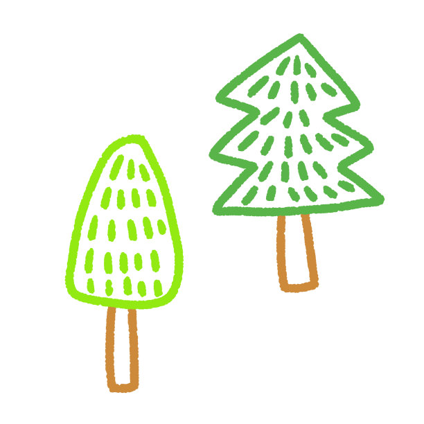 树彩笔画彩笔圆珠笔风格树插图手绘树图片下载