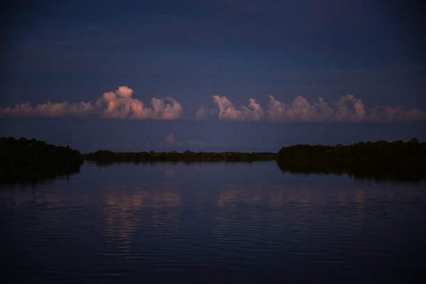 Blue hour on the Guaporé - Itenez river图片下载