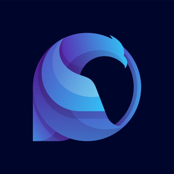 矢量插图鹰渐变彩色风格图片下载