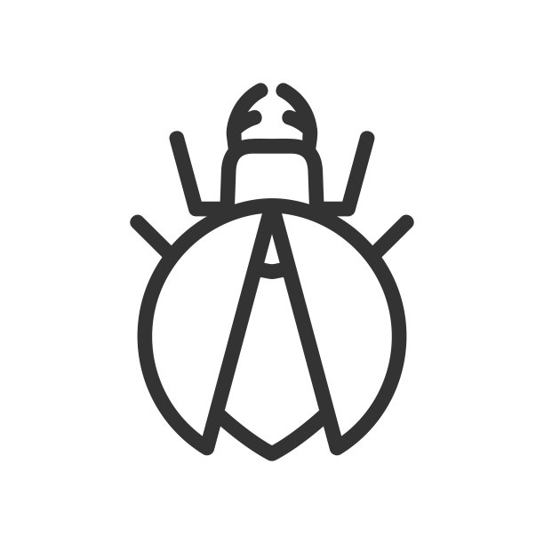 矢量插图甲虫线艺术风格图片下载