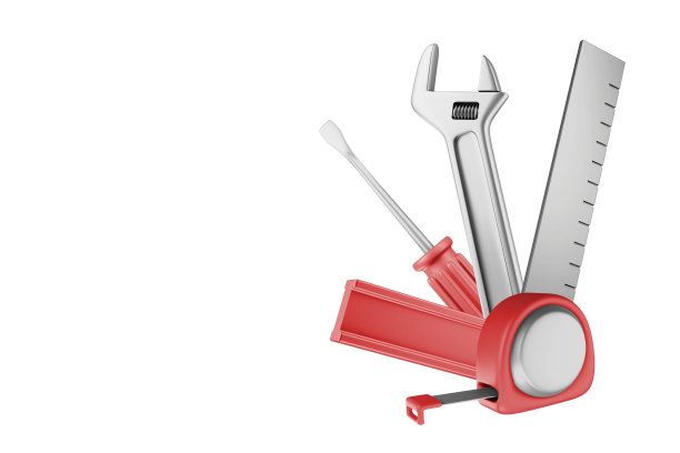 白色背景下的红色测量工具图片下载