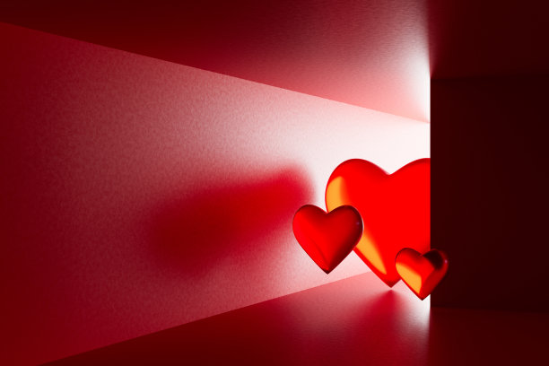 情人节背景的心穿过墙壁图片下载