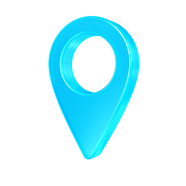 蓝色地图指针孤立在白色背景上。地图别针图标。GPS位置标记。位置的象征。图片下载