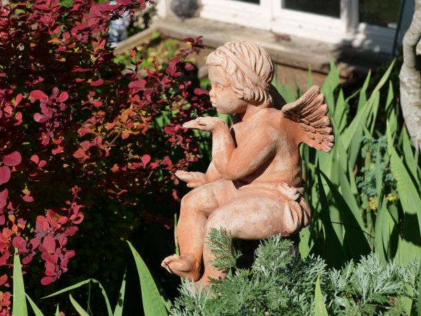 花园，小天使雕像图片下载