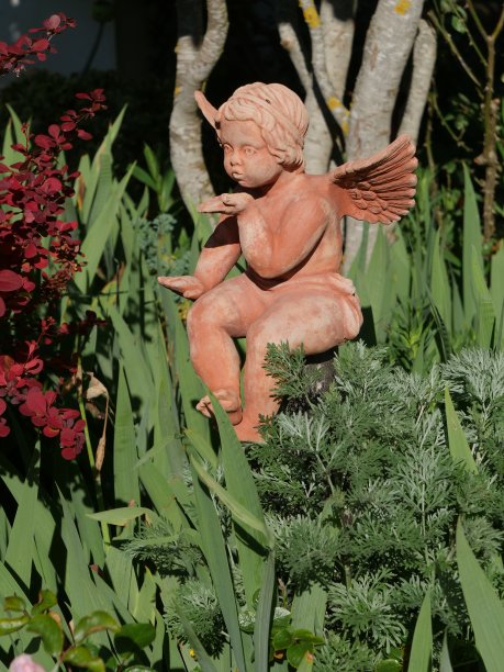 花园，小天使雕像图片下载