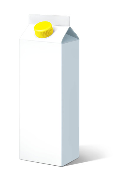 牛奶盒，孤立的白色背景图片下载