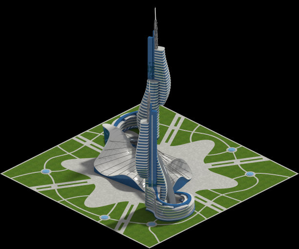 未来3D游戏架构的等距投影图片下载