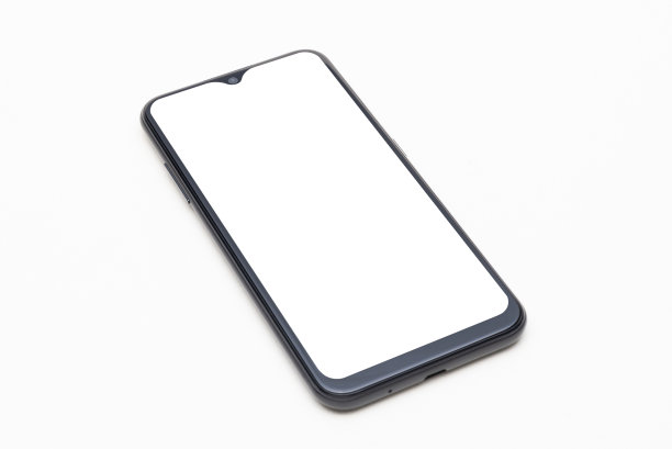 智能手机与空白触摸屏显示器隔离在白色背景。现实的手机。图片下载