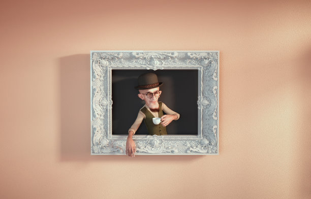 一个男人端着一杯咖啡的画面。谈到生活概念。图片下载