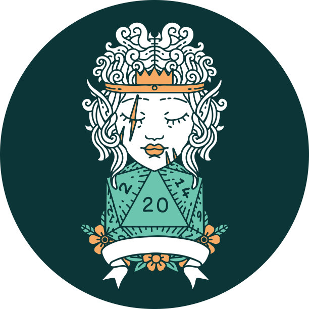 图标精灵野蛮人的性格与自然二十骰子滚动图片下载