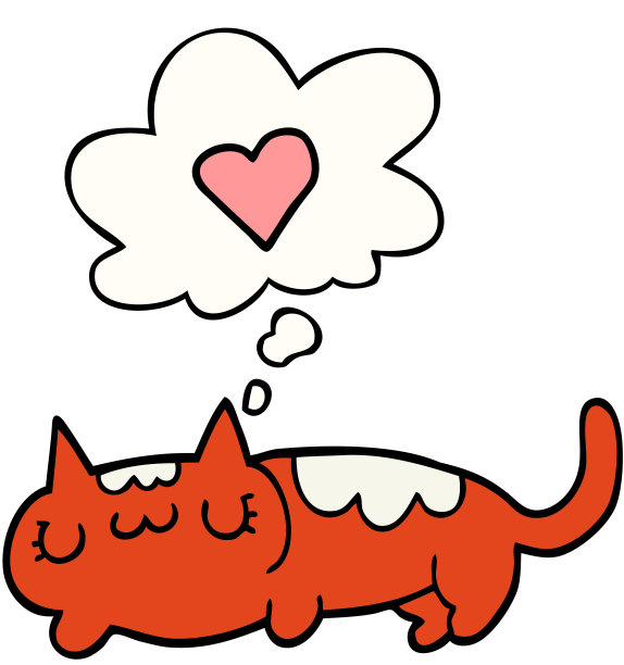 有思想泡泡的卡通猫图片下载