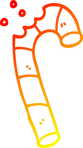 温暖的梯度线绘制卡通圣诞拐杖糖图片下载