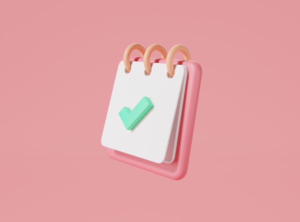 笔记簿图标孤立在粉红色背景，提醒或清单和教育概念。便签，剪贴板，文档，3d渲染插图。最小的风格图片下载