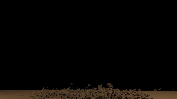 在绿色屏幕背景上的地面塌陷效果。三维插图设计。图片下载