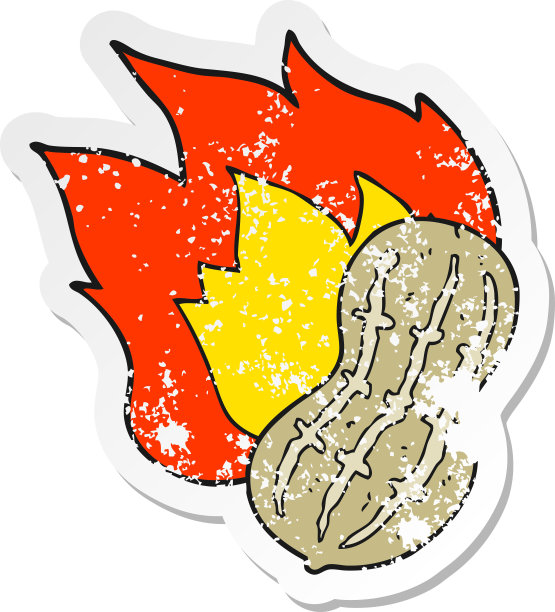 复古的心疼贴纸卡通烹饪花生图片下载