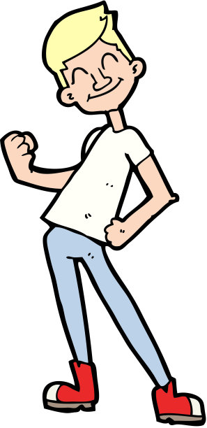 卡通庆祝的男人图片下载