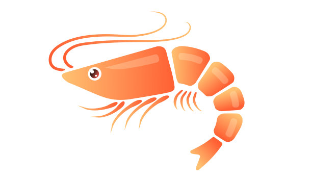 平面风格虾的矢量插图。图片下载