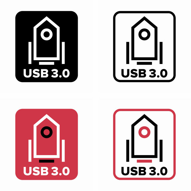 USB 3.0矢量信息标志图片下载